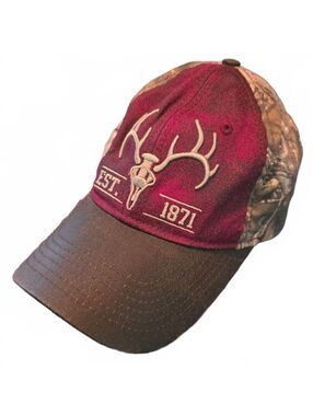 Field & Stream Unisex Adjustable Camouflage Burgundy Brown Hunting Cap Hat NWOT
